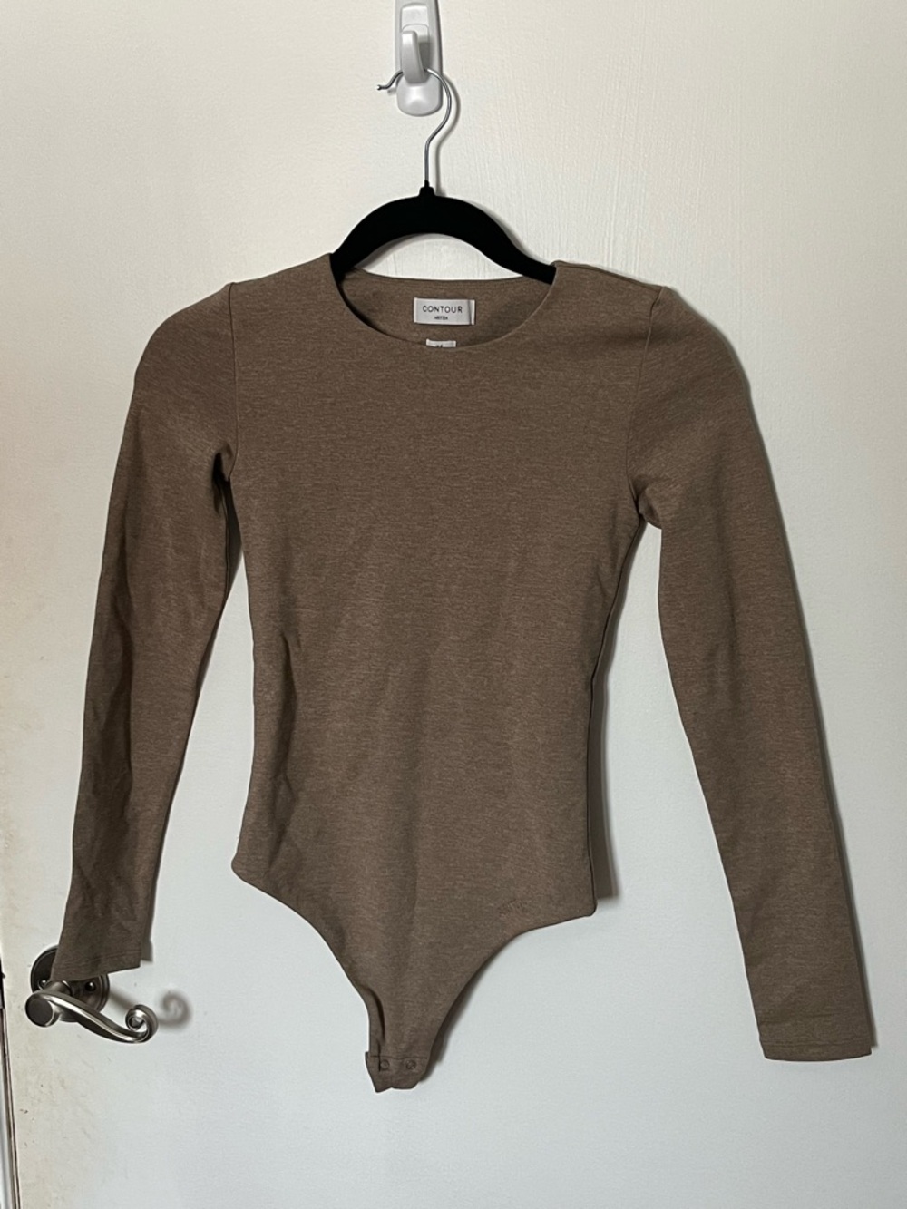 Aritzia Taupe Contour Long Sleeve Bodysuit